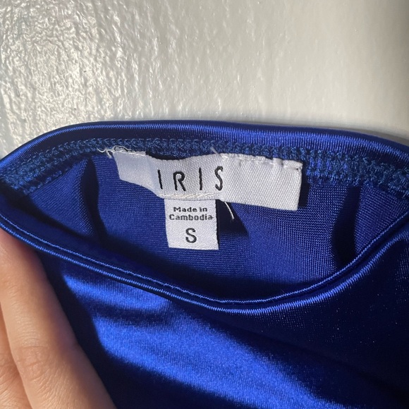 Iris Royal Blue Satin Mini Dress - Picture 4 of 4